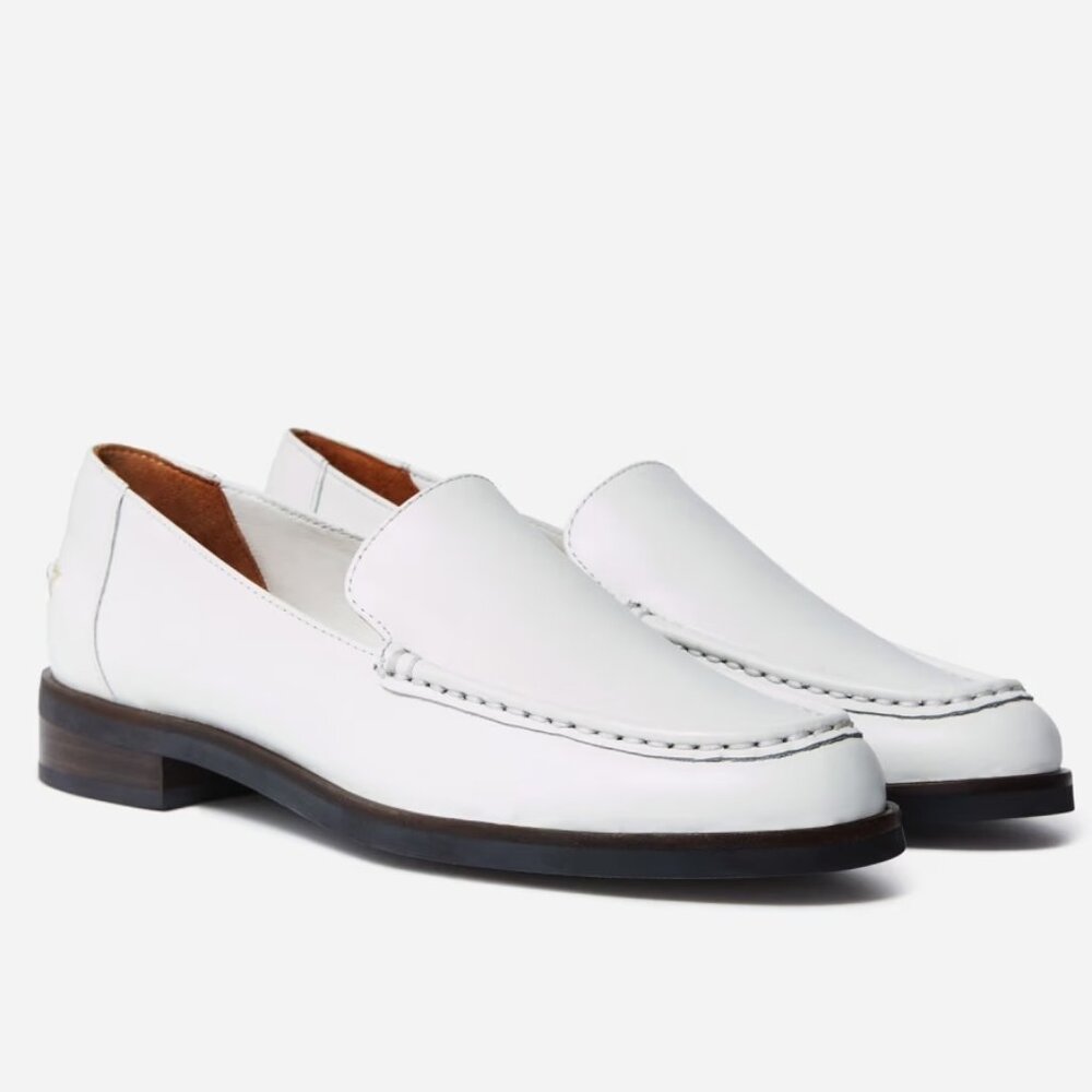 Everlane White Leather Modern Loafers